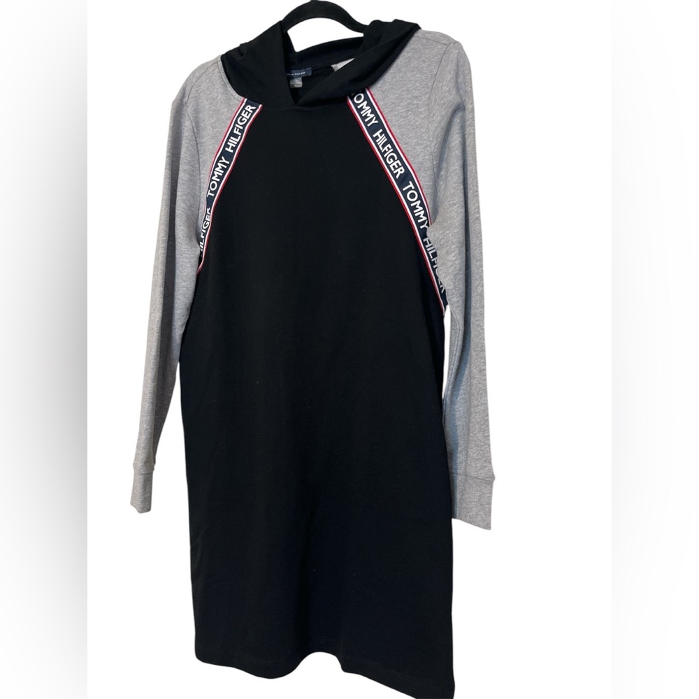 Tommy Hilfiger Black and Gray Hoodie Dress